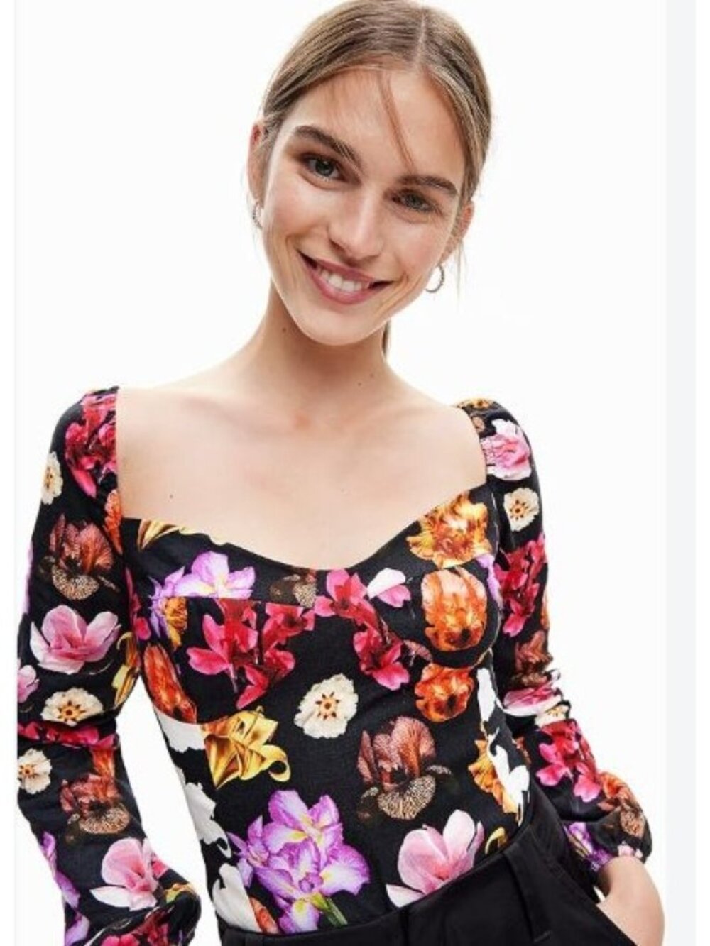 NEW Desigual. by Christian Lacroix Floral Body Suit, Size Large